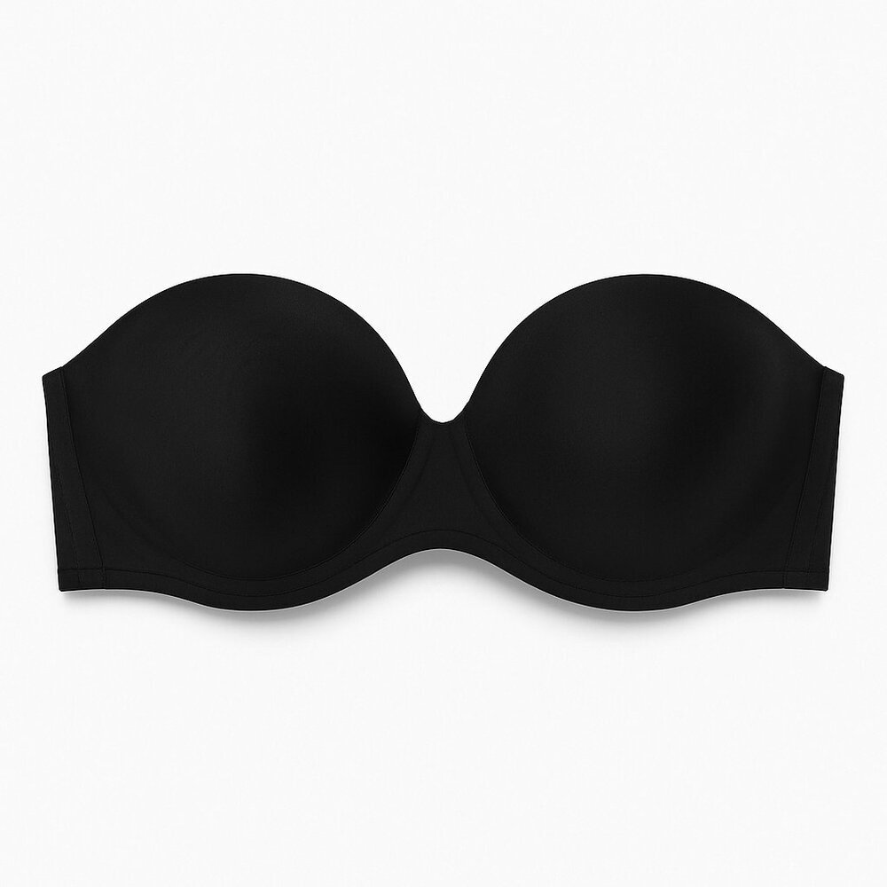 Maidenform Black Strapless Full Coverage Underwire Bra Smooth Cup 38DDD